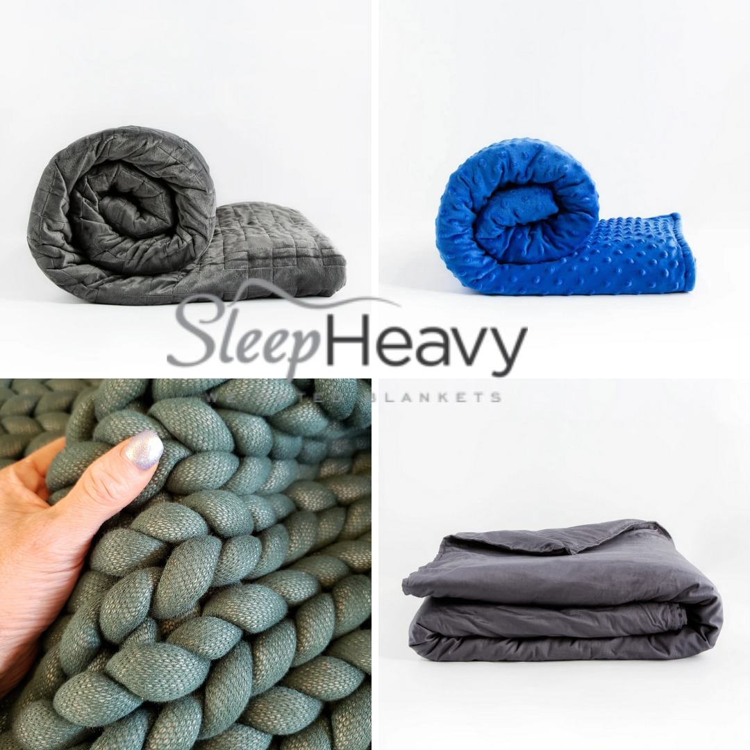 Sleep Heavy Weighted Blanket Collage